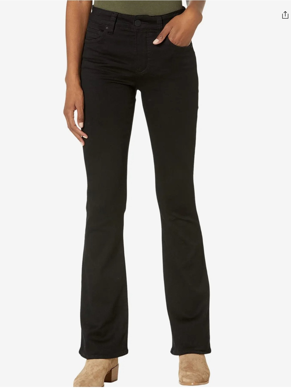 Kut from the Kloth Farrah Black Baby Bootcut Jeans